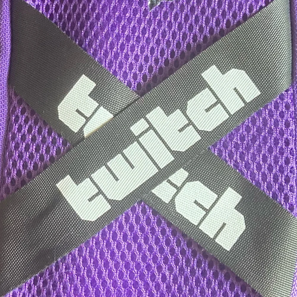 Twitch Phone Wallet Pouch Zip Up Purple Black White Bag Crossbody 5 in x 8 in